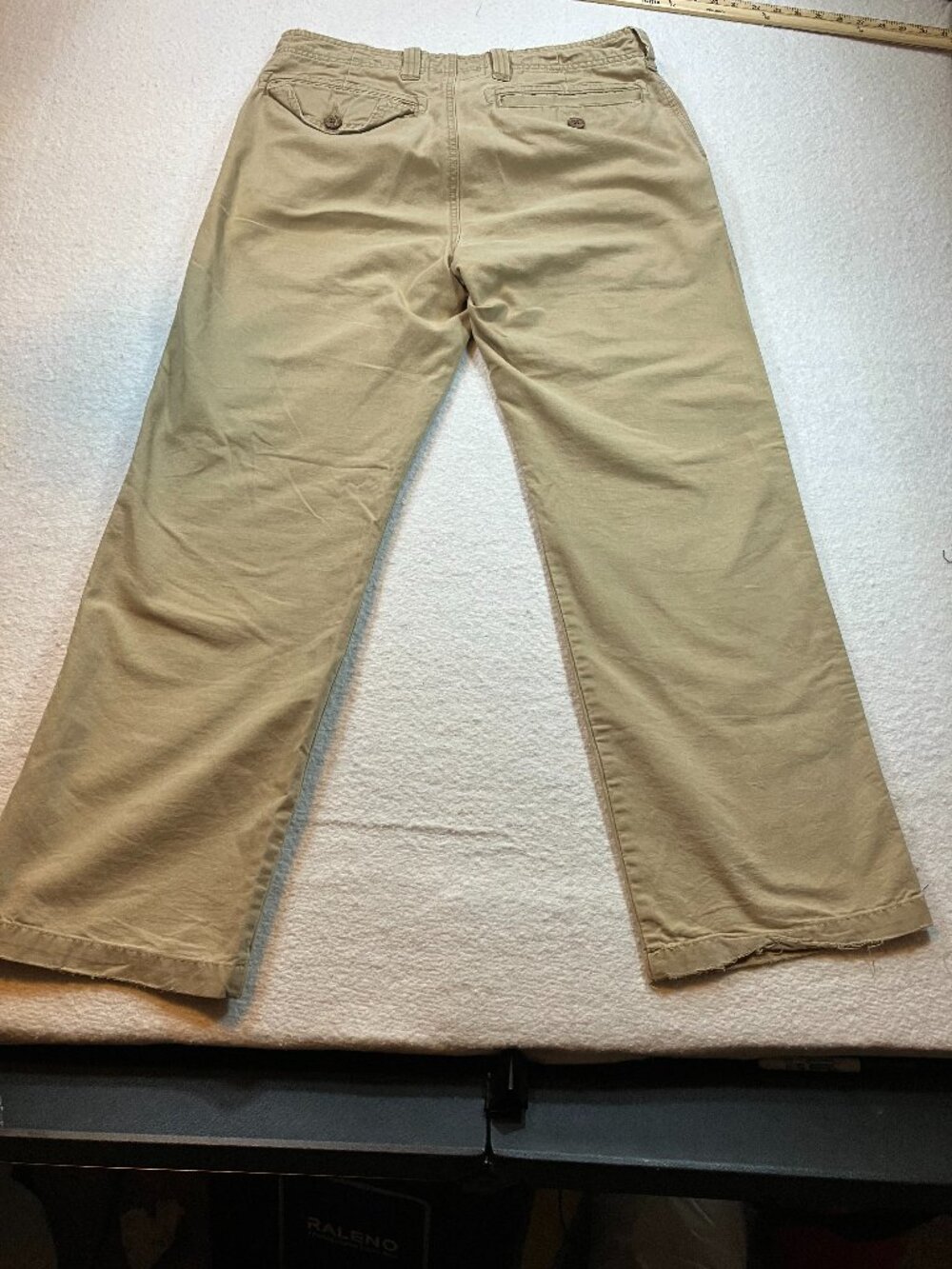 BKE Buckle Tibet Canvas Flat Front Pants Men's 33 S Tan Khaki